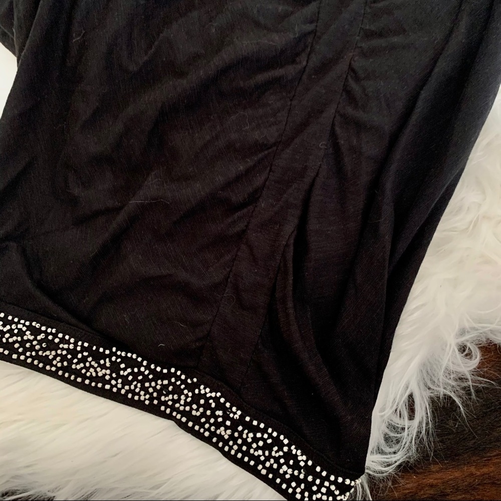Anthropologie Leifnotes Black Beaded Kimono - Picture 9 of 10